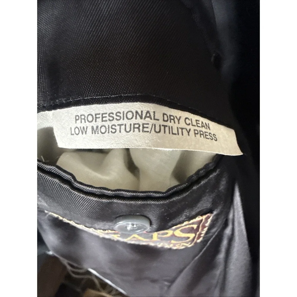 Vintage Chaps Ralph Lauren Mens 42 Black All Virgin Wool 2 Piece Suit Made USA